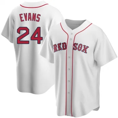 White Replica Dwight Evans Men's Boston Red Home Jersey