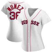 White Replica Eduardo Nunez Women's Boston Red Home Jersey