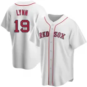 White Replica Fred Lynn Men's Boston Red Home Jersey