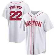 White Replica Garrett Whitlock Youth Boston Red 2021 Patriots' Day Jersey