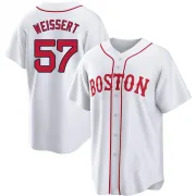 White Replica Greg Weissert Men's Boston Red 2021 Patriots' Day Jersey