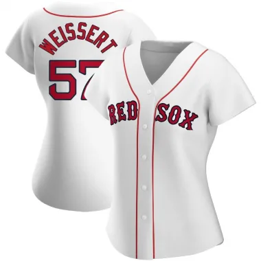 White Replica Greg Weissert Women's Boston Red Home Jersey