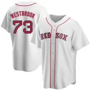 White Replica Jamie Westbrook Men's Boston Red Home Jersey