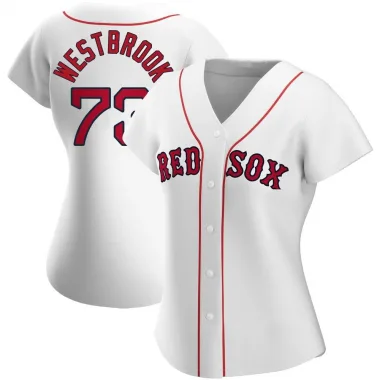 White Replica Jamie Westbrook Women's Boston Red Home Jersey