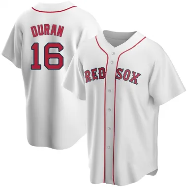 White Replica Jarren Duran Men's Boston Red Home Jersey