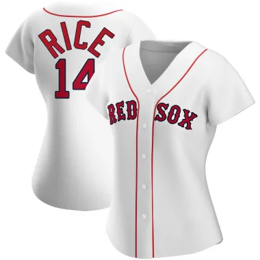 White Replica Jim Rice Women's Boston Red Home Jersey