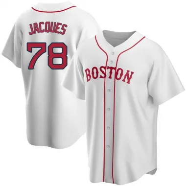 White Replica Joe Jacques Youth Boston Red Alternate Jersey