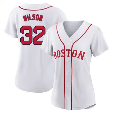 White Replica Justin Wilson Women's Boston Red 2021 Patriots' Day Jersey