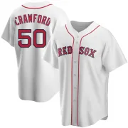 White Replica Kutter Crawford Men's Boston Red Home Jersey