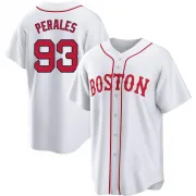 White Replica Luis Perales Men's Boston Red 2021 Patriots' Day Jersey