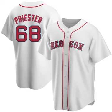 White Replica Quinn Priester Men's Boston Red Home Jersey