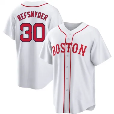 White Replica Rob Refsnyder Men's Boston Red 2021 Patriots' Day Jersey