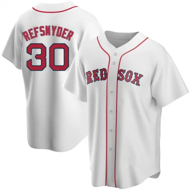 White Replica Rob Refsnyder Men's Boston Red Home Jersey