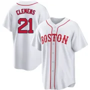 White Replica Roger Clemens Men's Boston Red 2021 Patriots' Day Jersey