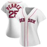 White Replica Steve Pearce Women's Boston Red Home Jersey